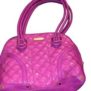 Gianna Bini large Hot Pink patent leather  leather quilted handbag NWOT